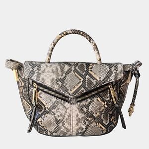 Jessica Simpson Snakeskin Print Sachel Crossbody Bag Gold Hardware